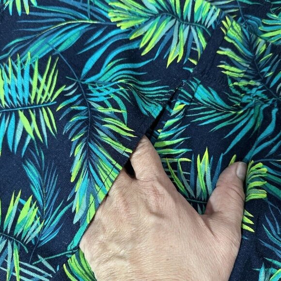 Soft Surroundings Sidnei Wide Leg Crop Palazzo Pants Linen Blend Palm SZ 2XL - Picture 13 of 14